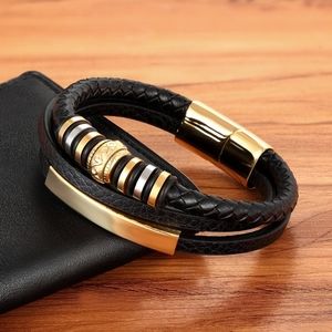 Luxury  Men's leather  bracelet